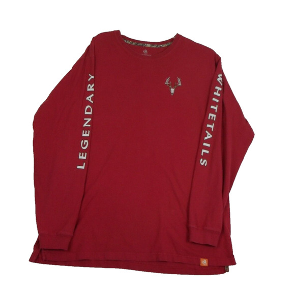 Legendary Whitetails Long‎ Sleeve Red T-shirt Size 2XLT Dear Hunter - Picture 1 of 9